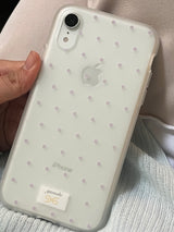 dot phonecase 半透明ドット柄ケース パープル