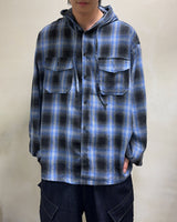 Detention Check Hooded Shirt (Blue)
