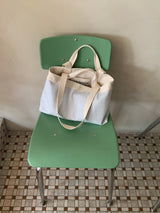 stripe reversible bag - picnic blue