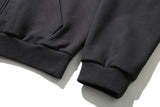 Star Damage Crop Hoodie Zip-Up (CHARCOAL)