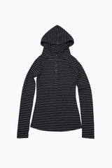 Seasoning stripe hood long sleeve
