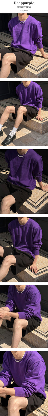 [S/S] ソフトラウンドネックニット袖(4color)