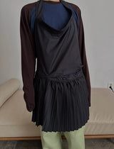  halter pleats layered dress