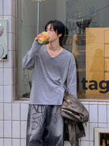 ウィンドモヘアVネックニット