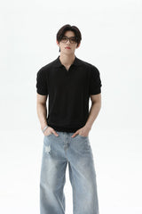 Textured V-Neck Lightweight Tee