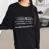 キレイレタリングオーバーフィットショートスリーブレイヤードロングスリーブTシャツ