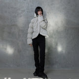 BANDED SLEEVE CURVE PUFFER