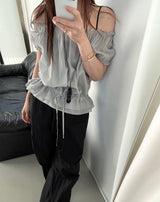 Powder Off-Shoulder Blouse (3 colors)