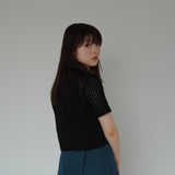 mesh knit cardigan