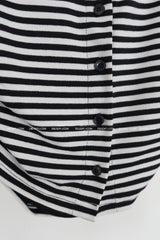 Stripe Layered Shirring Cardigan