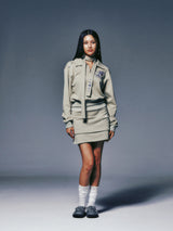 DOUBLE LAYER SKIRT (LIGHT KHAKI)