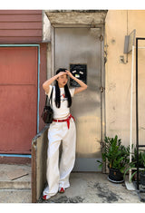 ワイドコットンストレートパンツ