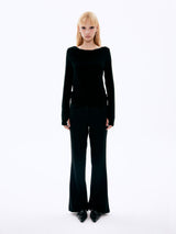  Eyelet Bootcut Pants_Black