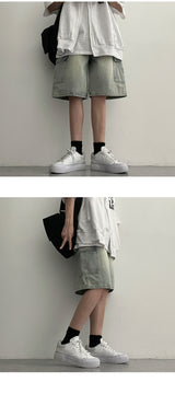 [S~XL] Romber Washing Cargo Denim Shorts