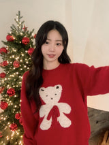 #Teddy Bear Ribbon Loose Knit (3color)