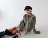 Napoleon Button Shoulder Straps Slim Jacket
