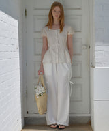 Embo Flower Easy Banding Wide Pants ( 2 colors )