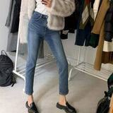 スリムディープデニムパンツ