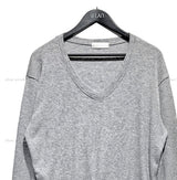 [wool 20%] ポールボタンディテールVネックニット