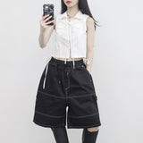 (Unisex) Etresステッチバミューダパンツ