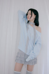 Petal lace scarf (Gray)
