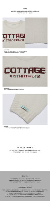 Oversized needlework wool-blend sweater