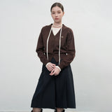 GNRL ロゴ入りスタンダード長袖カーディガン [DARK BROWN]