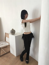 Parts Frill Lace Wrap Layered mini Skirt Belt