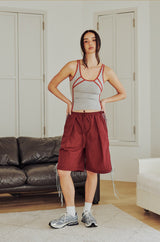 Strap Boxer Pants (WINE)