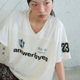 Vネックスポーツジャージ ivory