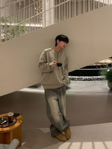  Gray Teen Wash Balloon Denim Pants