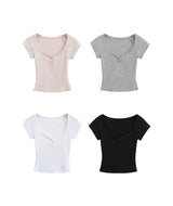 Elyra Snap V-Neck Tee