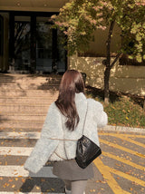 #Wish Collar Crop Fur Jacket (4color)