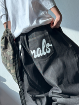 HIP PRINTING TATTOO LETTERING BALLOON RAW LOW DENIM 🩵🖤 - 2 COLORS