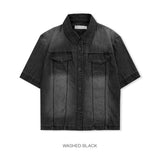 リーフクロップデニムショートスリーブシャツ -2C