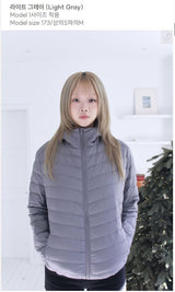Duck-Down Light Hooded Slim Lightweight Padded (2colors)