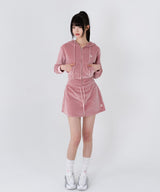 [SET] VELOUR TRAINING HOODZIPUP SKIRT SET UP [4color]