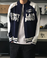 RM Nine lettering color combination knit zip-up (3C)