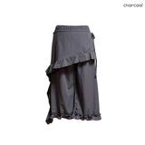 (2color) Ruffle Wrap Frill Capri Pants