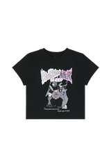 Black rock band crop t-shirts