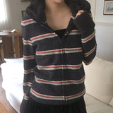 Hapip Fur Color Stripe Zip-Up