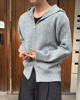 ウールニットジップアップフーディ
