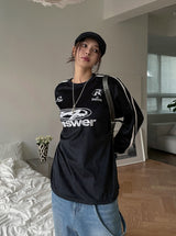 Aensseo ベルベットトラックオーバーTシャツ