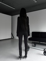 ブラックビンテージスラブスキニーデニム