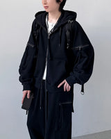 レクシア クロップ フード ジップアップ