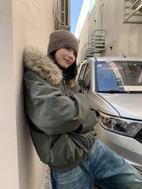 Grand Fur Hoodie Zip-Up Parka Jacket