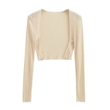 Rib Crop Bolero Cardigan