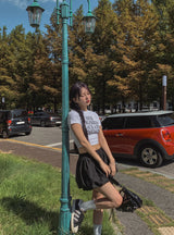 メディアレタリングクロップドショートスリーブ