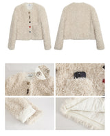 Beads Burton No Collar Round Fur Jacket