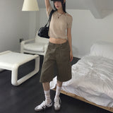 ワンショルダーストラップ半袖ニット